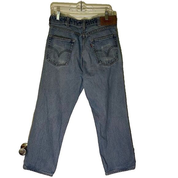 Levi's Men's 501 Jeans Lightwash Blue Denim Y2K Button Fly Jeans SZ 34 x 30 - Picture 3 of 9